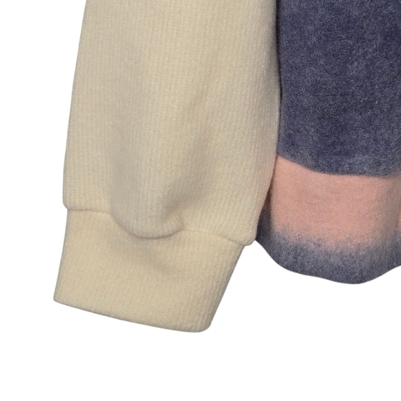 Ces Femme Womens Pastel Striped Colorblock Soft Fleece Pullover Sweater Large - Picture 3 of 7